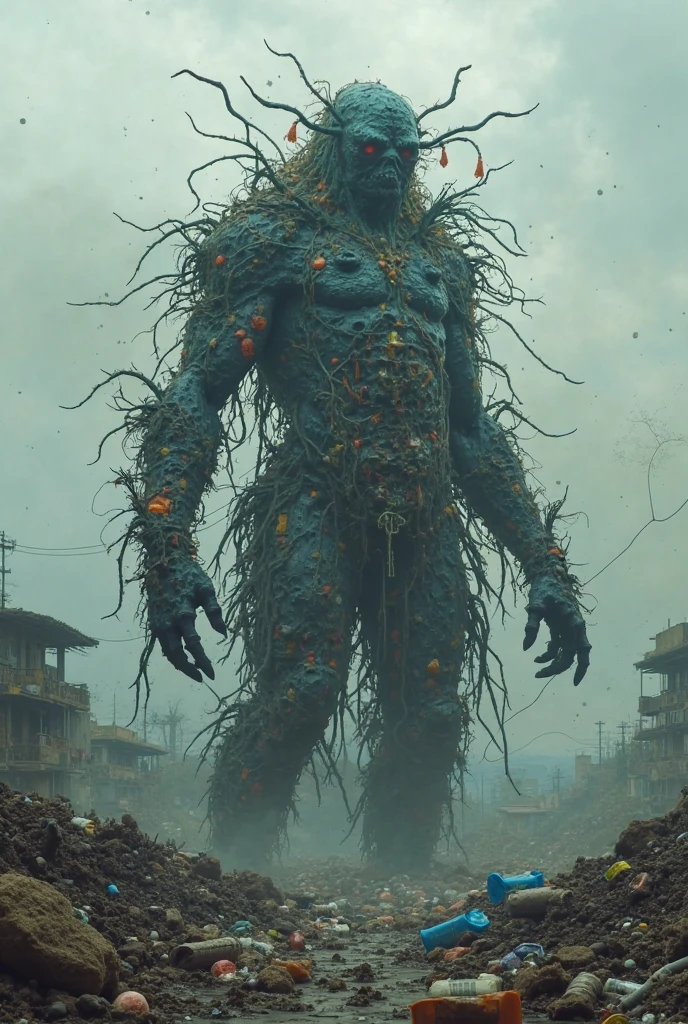 A person starts vomiting blood and plants come out of his body in the middle of the city while he starts to go crazy