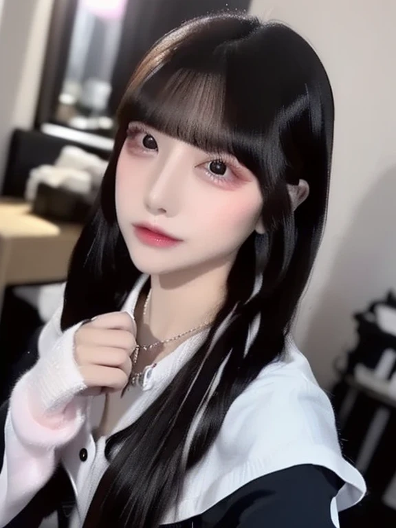 highest quality、8k、32k、masterpiece、Hmph:1.2)、One Girl、One Girl、Black-haired、Heavy bangs、Long sleeve shirt、Hair length、Very long hair、Crouching in an alleyway, smoking、Focus on the face、Focus on the face、Focus on the face,nsfw,nipple slip, Mid-chest,Detailed nipples,topless