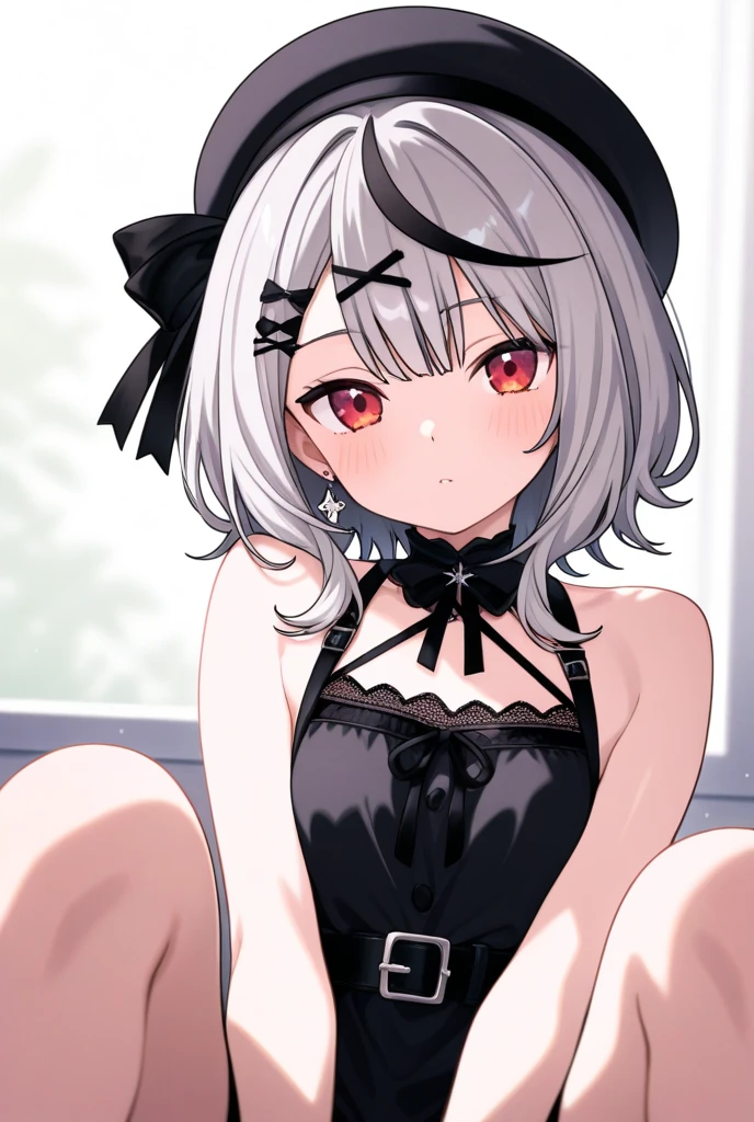 (highest quality)、((Super detailed))、(super delicate)、Sexy cute little devil、 girl、silver hair、beautiful breasts、beautiful thighs、A gorgeous and fantastic light-filled background