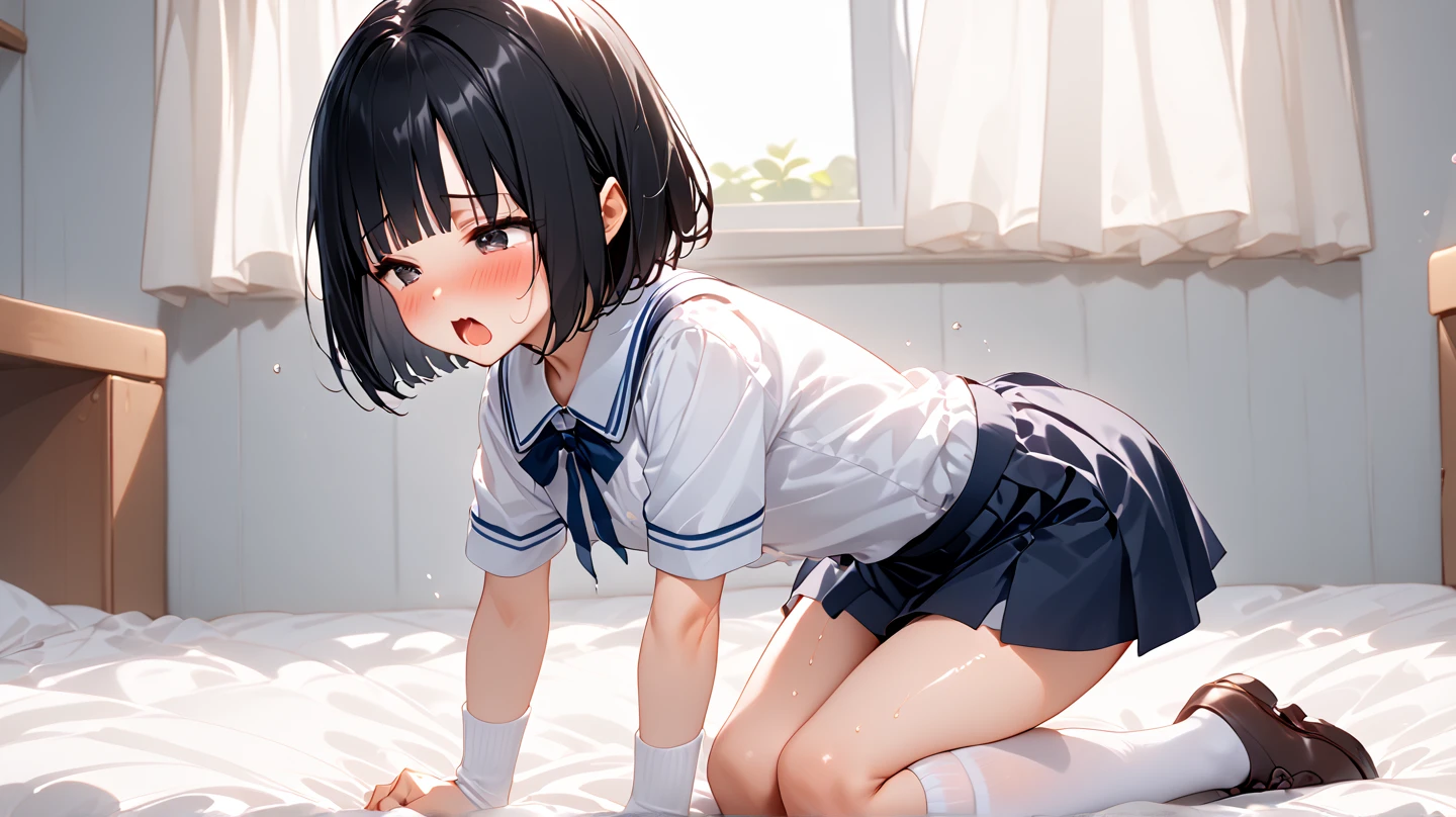 NSFW,pussy juice,,Little schoolgirl,Shortcuts, Short Bob Cut,Bangs,Twin tails,Brown Hair, Small breasts,Small breasts,,(((Small breasts))),Sweating,Crying with mouth open,Crying,Tears,,I hate it,rape,cut,abrasion,Messy Hair,pussy juice,cum in Pussy,cum on body,cum on hair,cum on face light blue and white lace underwear,
panty lift + + +
BREAK Navy blue ankle socksBREAK Classroom,Surrounded by several men,