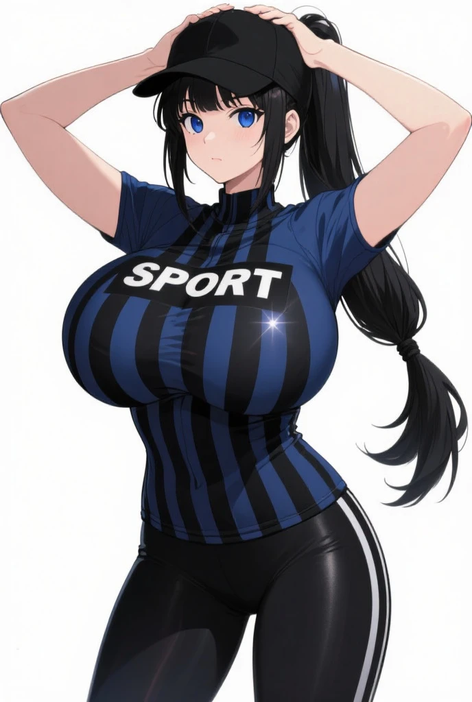((Masterpiece)), perfect anatomy, perfect shading, field of depth, (best quality), extremely delicate and beautiful, perfect lighting, detailed face, ultra cute face, cute, (cowboy shot 1.2), looking at viewer, full body, (((1girl))), (((solo))), cheerleader
long hair, fluffy hair, brown hair, green eyes, ((blush))), embarrassed, worried, (cheerleader uniform), (blue and white tank top 1.2), (short section skirt 1.2), thigh highs, chocker, extremely tight clothes, large breasts, cleavage, perky breasts, (((wide hips))), ((thick thighs)), ((big butt)), ((plump)), chubby belly, fat rolls, belly hang, she has a jiggly belly,
football field, intricate background, detailed background, sweaty, out of breath