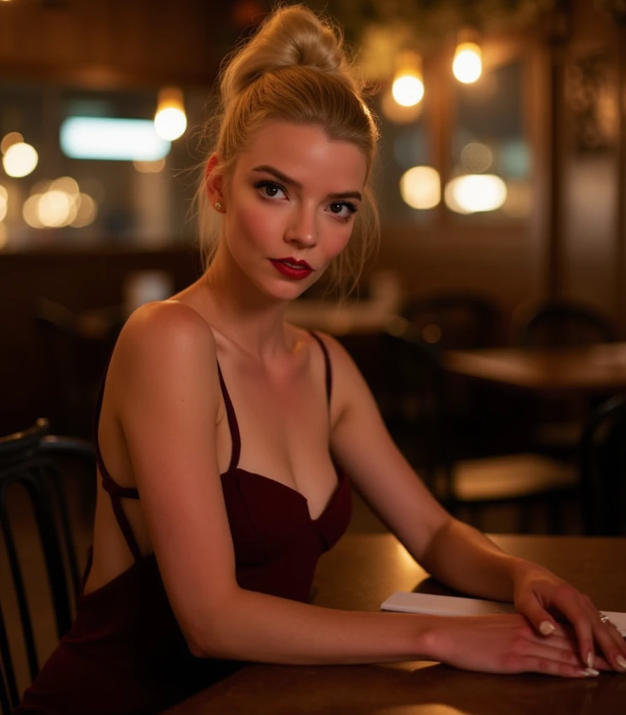 tv_Sky_Wonderland_GM, , , red lips, dramatic makeup, sitting on a stool in a bar, 1930s speakeasy, holding a glass of red wine, mad-sincity, noir, B&W, volumetric smoke in the background, glam,, 8k resolution, highres, high detail, sharp focus, detailed skin, 8k uhd, bokeh, analog photography