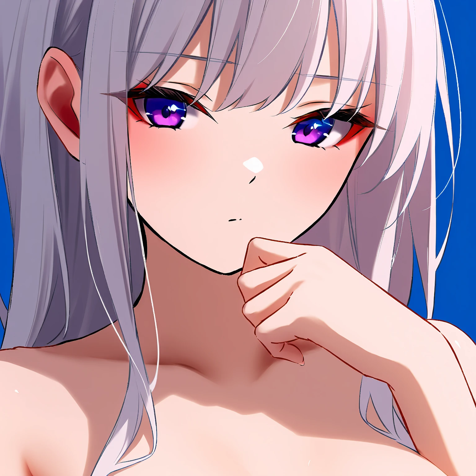 Score_9, Score_8_up, source_anime BREAK alone, looking at viewer, anime coloring, cowboy photo, Reinamurasame, queen murasame, long hair, blue eyes, gray hair , hair between the eyes, stuffed animal, teddy bear, fellatio gesture, sexually suggestive, oral invitation, handjob gesture, tongue out, tongue, naughty face, saliva , bedroom, blushing, naked, naked, nipples, navel,
dutch angle, cowboy photo, looking at viewer, lonely, lonely
