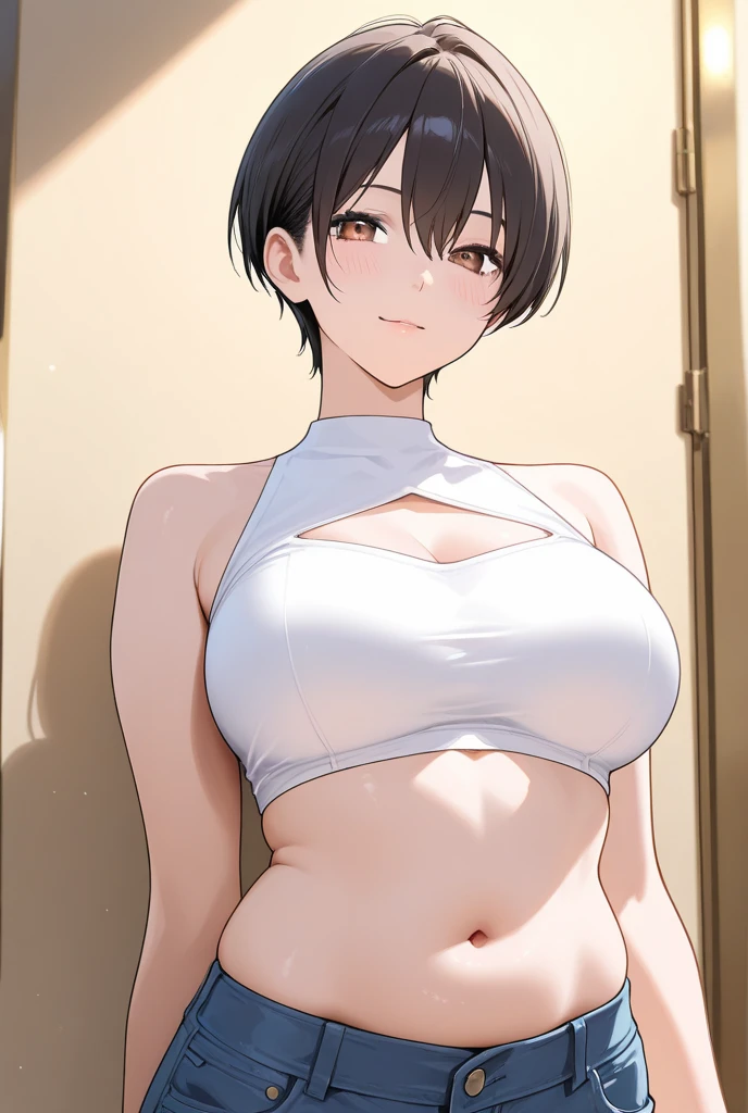 (masterpiece, best quality), 1girl, solo, looking at viewer,
<lora:Angry Ex-GF (Stopman):0.75>,
angryexgf, (red eyes:0.7), brown eyes, black hair, short hair, bob cut, forehead, sidelocks, parted hair, tsurime, medium breasts,
skimpy, revealing clothes, collarbone, areola slip, cameltoe, navel,
smile, closed mouth,
cute pose,
close-up, portrait,
lunar landscape, buttress,shipwreck,rock ceiling,peat
