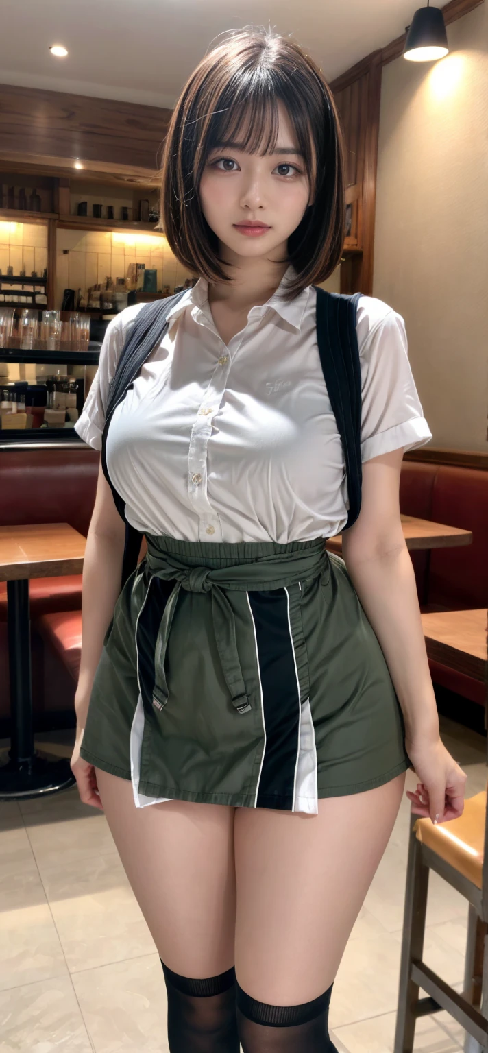 NSFW、8K,highest quality, masterpiece, HIJAB, Super detailed, ultra high resolution, realistic, RAW photo, , absolute resolution, complete limbs、complete anatomy、1 girl, 、girl、、(smile:1.5)、、、(bionde:1.5)、、(high ponytail:1.3)、(Gal style thick shadow eyeliner:1.3)、(long false eyelashes:1.3)、gal style makeup、gal style earrings、、(white panties:1.1)、(cameltoe:1.3)、、(upskirt)、from below、Arafed Asian woman in uniform posing for photo, a hyperrealistic , hyperrealistic , Cute high school girl, wearing japanese school uniform, japanese , japanese girl uniform, high school girl, Dressed as a high school girl, realistic young gravure idol, japanese girl, sexly :8, girl in uniform, realistic 、、 (black knee high socks:1.3)、(school uniforms:1.3), (
solid-color clothes around
waist:1.5), (knot on waist:1.3), (white collared-shirt:1.4), ((white collar, unbutton, short sleeve):1.2), (light green plaid-pattern pleated-skirt:1.3),
