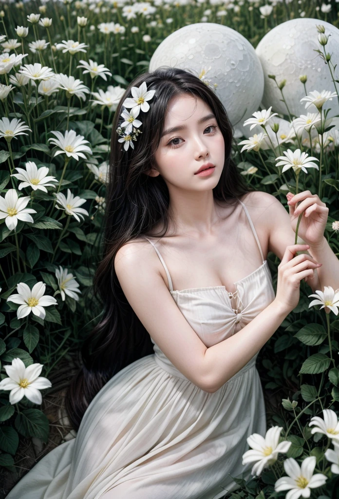 (Best quality, 8k, 32k, Masterpiece, UHD:1.2) "Generate a captivating artwork featuring a young Japanese girl model with short, sleek black hair styled in a chic bob haircut. Envision her bathed in dramatic cinematic lighting, creating an atmosphere of allure and mystery. Emphasize a romantic aesthetic vibe, showcasing the model in a poised and elegant pose that evokes a sense of intimacy and sophistication. Utilize warm and soft tones to enhance the romantic ambiance, and consider incorporating elements like flowing fabrics or flowers to add a touch of ethereal beauty. Capture the essence of romance and beauty through the model's expression, the play of light and shadows, and the overall aesthetic, creating a visually compelling and emotionally resonant piece." (perfect eyes), flawless skin, flawless face, cinematic, tight body, ((well-proportion female hands)), ((female hands with five digits))