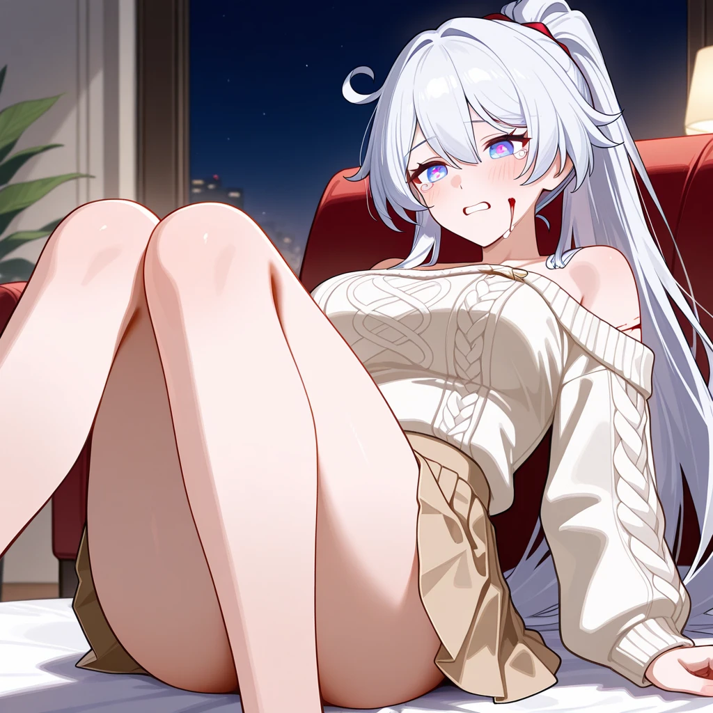 score_9,score_8_superior,score_7_superior,One girl,sole, barefoot,Feet Focus,View your viewers,Sitting,Sweat, A woman wearing high heels has a sexy look