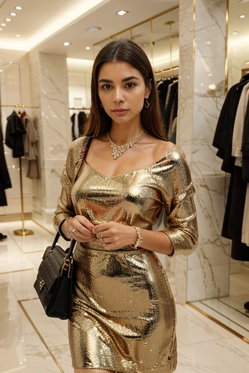 A woman with a luxury handbag at a luxury party