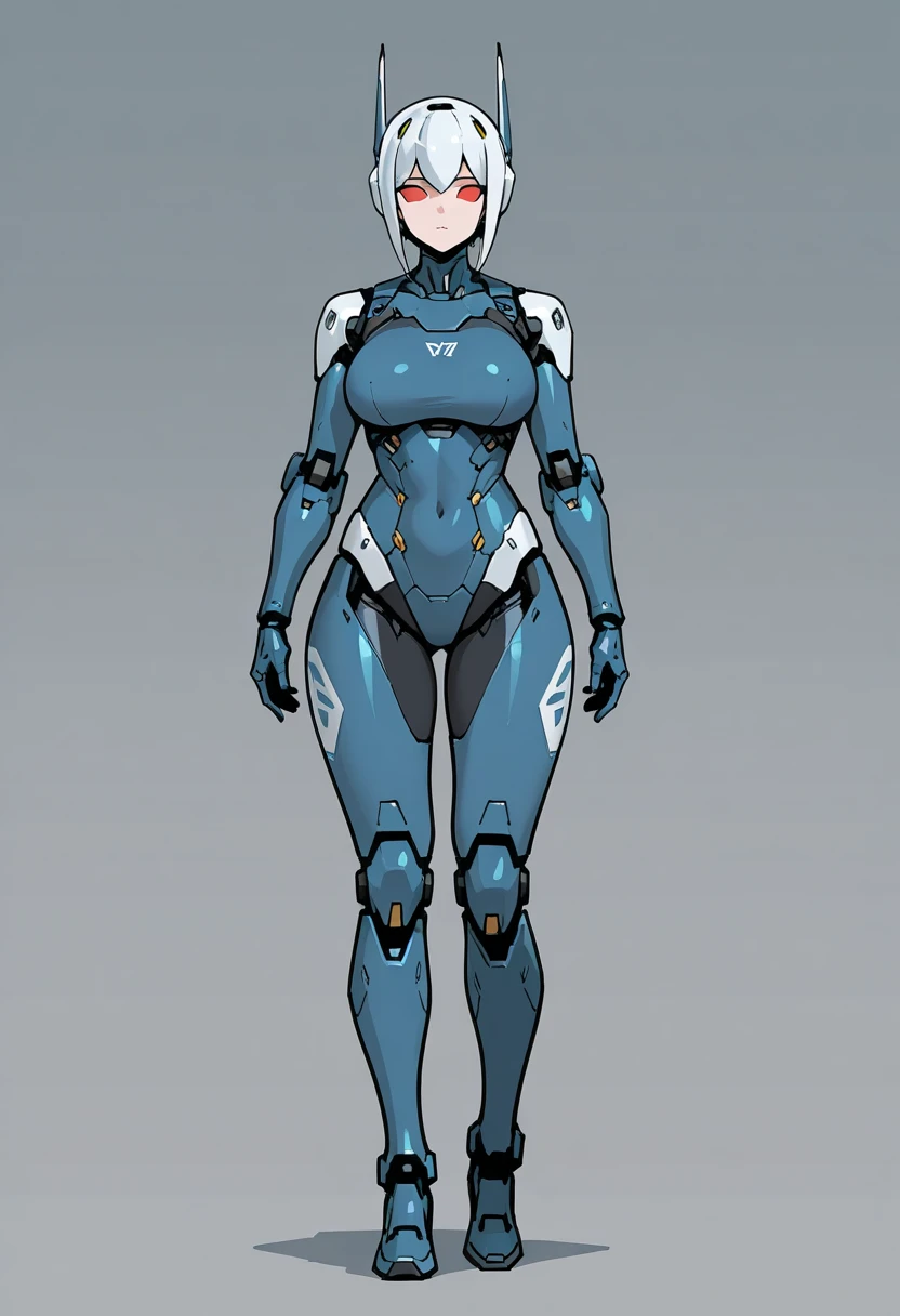 Highest quality, Attention to detail, 4K, human, Robot Girl, Android Face(Metal), steel & Titanium Leather, Robot face(With human Features), Cybernetic Eyes(Hard Eye Circle, Clear pupils), One girl, formal, Perfect hands(Five fingers), wig(False hair), Big Breasts, Bionic Armor, full length, whole body, Masterpiece Body,