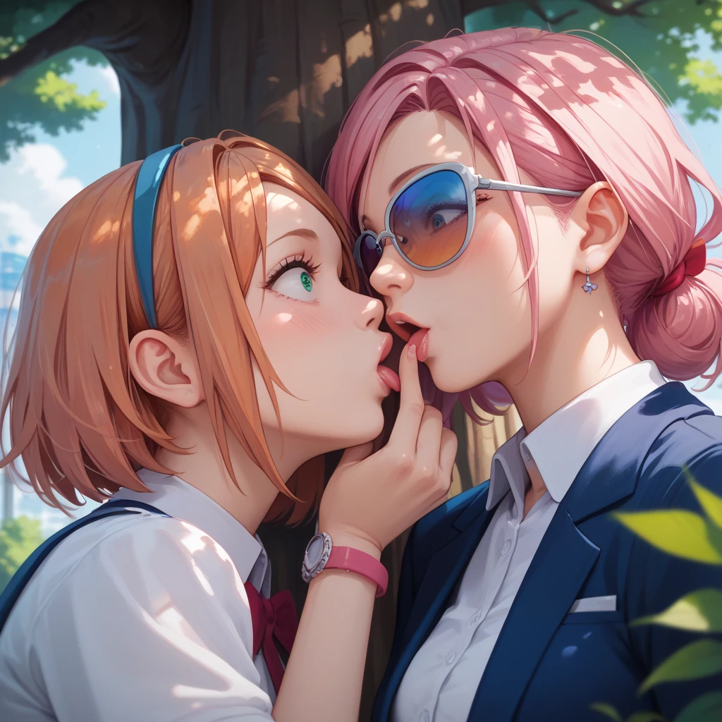 (Female professional golfer and male caddy passionately kiss:1.8)、(((From an angle where you can see the whole body)))on the rough golf course、足を開いて立ってThere is、 Erotic brown female professional golfer１people々, highest quality、超High resolution、High resolution、Detailed CG、8k unit wallpaper、20-year-old、Detailed and beautiful、(shiny brown shiny body,:1.5)、 please be shy、(Ahegao:1.5)、(The shape of your lips when kissing with your tongue out)、full of embarrassment、((((Blowjob))))NSFW((((Vulgarity)))) ((((Hug the male caddy and put the old man&#39;s penis in your mouth and lick it.))))((((女性はゴルフウェアを着てThere is))))((((酔った女性プロゴルファーは顔がよだれでべたべたになってThere is )))) There is)) ((supright straddle))((vaginal,sex、hug))from side((Detailed and delicate depiction of tongues intertwined))((mmmf foursome sex))