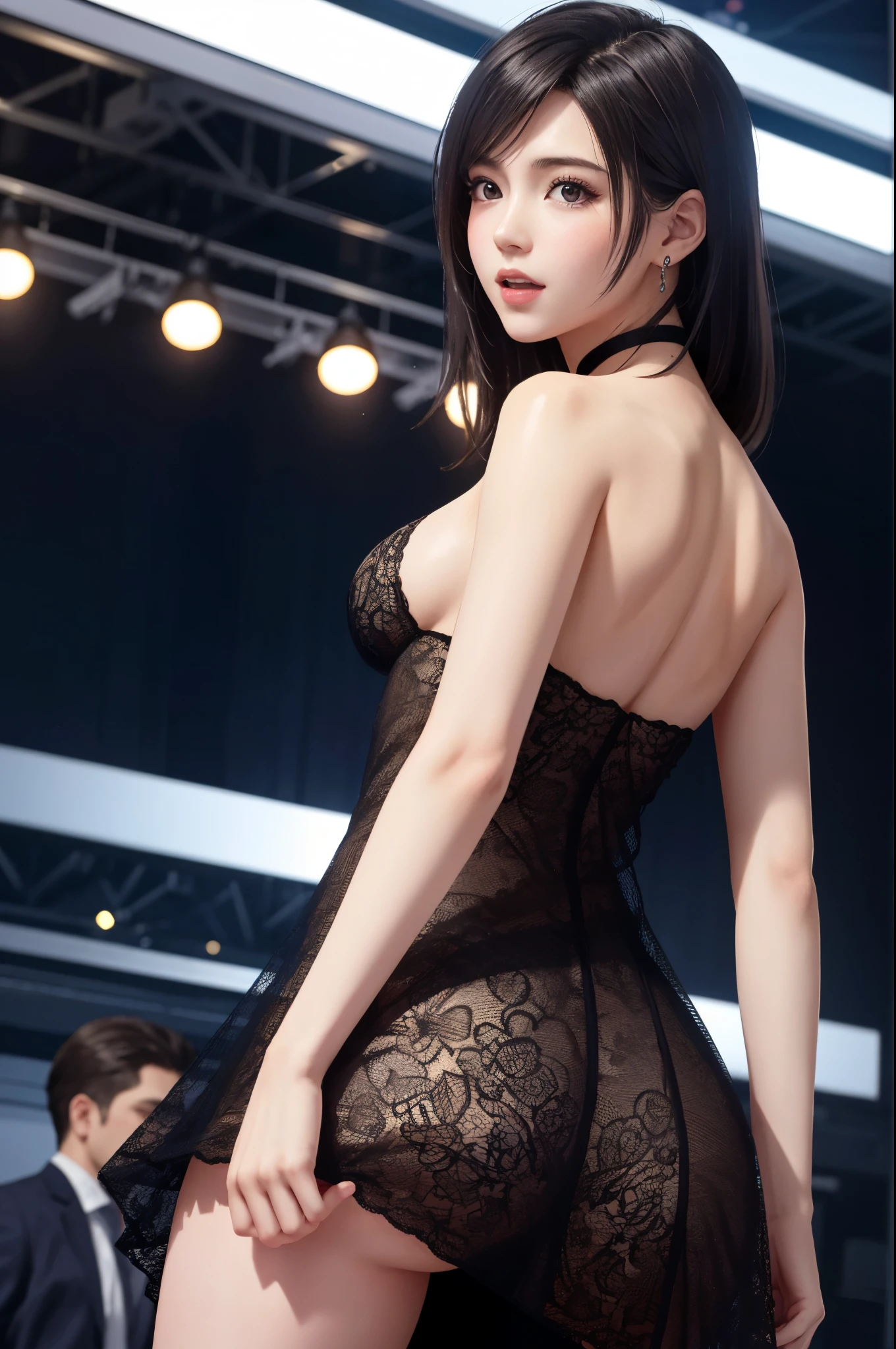 Masterpiece, 1 Beautiful Girl, Detailed, Swollen Eyes, Top Quality, Ultra High Resolution, (Reality: 1.4), Original Photo, 1Girl, Cinematic Lighting, Smiling, Japanese, Asian Beauty, Korean, Clean, Super Beautiful,  Young Face, Beautiful Skin, Slender, Cyberpunk Background, (ultra realistic), (high resolution), (8K), (very detailed), (best illustration), (beautifully detailed eyes), (super detailed), (wallpaper), (detailed face), viewer looking, fine detail, detailed face, pureerosfaceace_v1, smiling, 46 point slanted bangs, looking straight ahead, neat clothes, dark colored eyes, clothes sleeveless, body facing front,