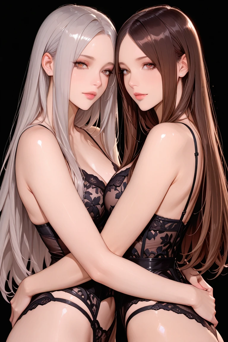 2 girl, looking at the audience, Hu tao, revealing buttocketamorphosis exposed, small thigh,at class room,((masutepiece)),(realisticlying:1.2),best qualtiy,high high quality,absurderes,rich colourful,stunning art,best qualtiy, ultra - detailed,beautifuldetails, reflective hair,Good lighting, Ray traching, depth of fields,ultra - detailed,illustratio,astounding,finedetail,Very detailed, ((ultra - detailed)), (Beautiful Meticulous Girl), Beautiful detail glow, intricately details, A high resolution, beatiful detailed eyes, NFFSW, Round eyes, detailedfacialfeatures,(Round pupils:1.4) (illustratio),(Beautiful and delicate eyes)(extra detailed face)), depth of fields,(alluring face), closeup cleavage, photore, lewd poseasutepiece,Best quality,A high resolution)))),Extremely detailed 8K,beauty girl,(hyper HD,ultra - detailed,high detal,high realistic,Ultra-realistic,Foto realism),(realistic dark hair),(Dynamic posture),medium breast,small curvaceous, E-cup,(Beautiful and detailed face,Beautiful and delicate eyes),(Beautiful ass :0.5),Cover your chest with your right hand,White apron,mole under the eye, ((brunette color hair)),Crystal shiny necklace,