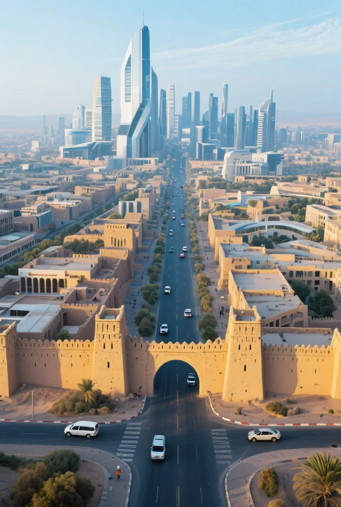 very real photo of a golden arabic city, it shines in the sun