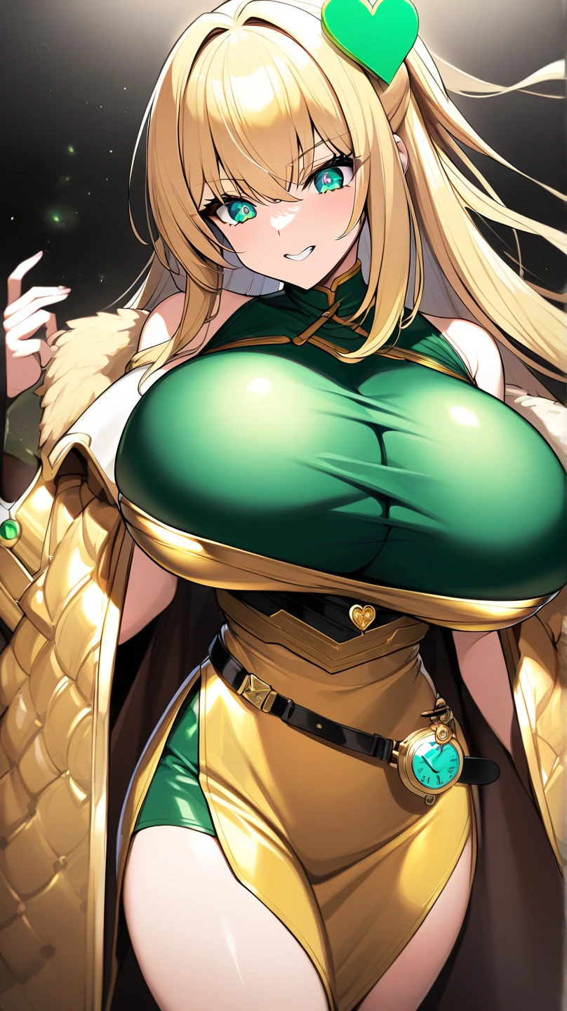 Tsunade senzu(From Naruto) with gigantic boobs and cleavage with big and long nipples.Her hair colour is blonde and she has a single pony tail.She has wide and round thighs.((She is very sweaty)).She has a perfect face with beautiful expressive eyes.Her body type is hourglass and she has thin waist.((her boobs and nipples are exposed))
