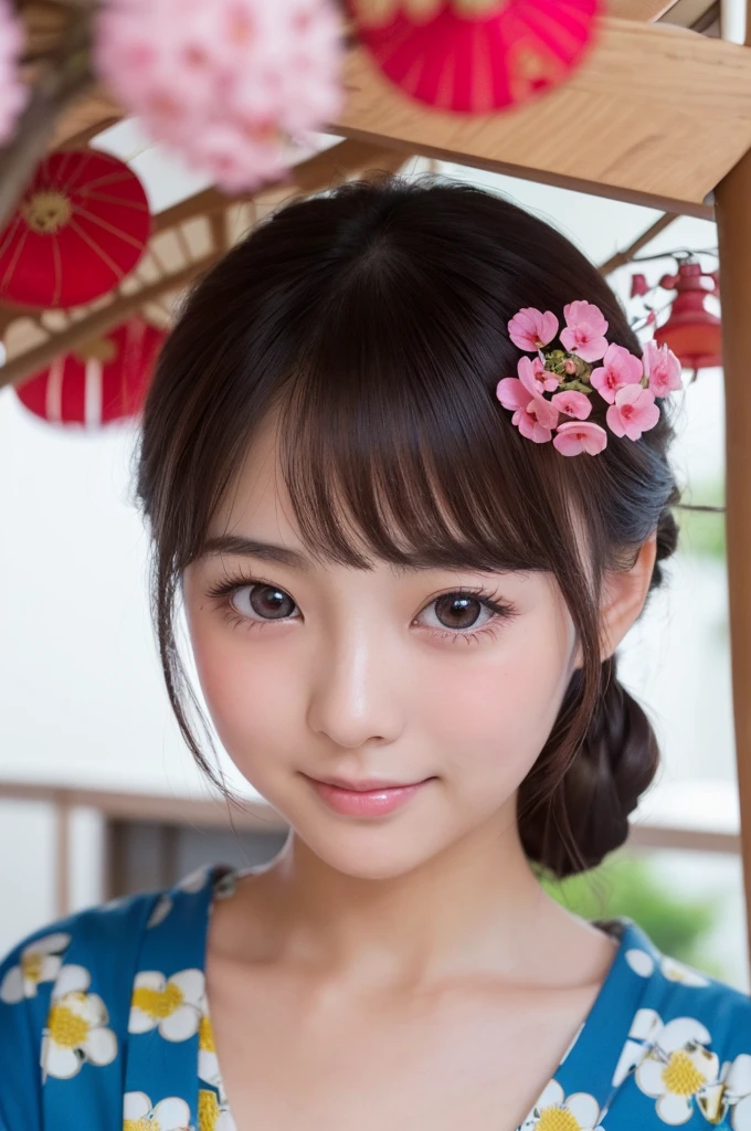 Detailed skin:1.2),(Shiny skin:1.1),8K,Highest quality, masterpiece, Ultra-high resolution,(Realistic:1.4), RAW Photos,(Soft saturation:1.3),(Fair skin:1.2),Half-Japanese beauty,repair,20 years, Light brown hair, (Up-Hairstyles:1.2), Asymmetrical Hair, (Pretty face:1.4), (Small Breasts, Tight waist), Beautiful lighting, (Sexy Oiran:1.2,),Highly detailed face, Highly detailed lips, fine grain, double eyelid, (Sharp focus: 1.2), (Perfect Anatomy),(Beautiful woman with perfect figure: 1.2)、Exposing cleavage、Random sexy poses,(Accentuate your leg lines:1.1)、kimono、Sharp Eyes,smile、Gorgeous hair ornament、Japanese style background