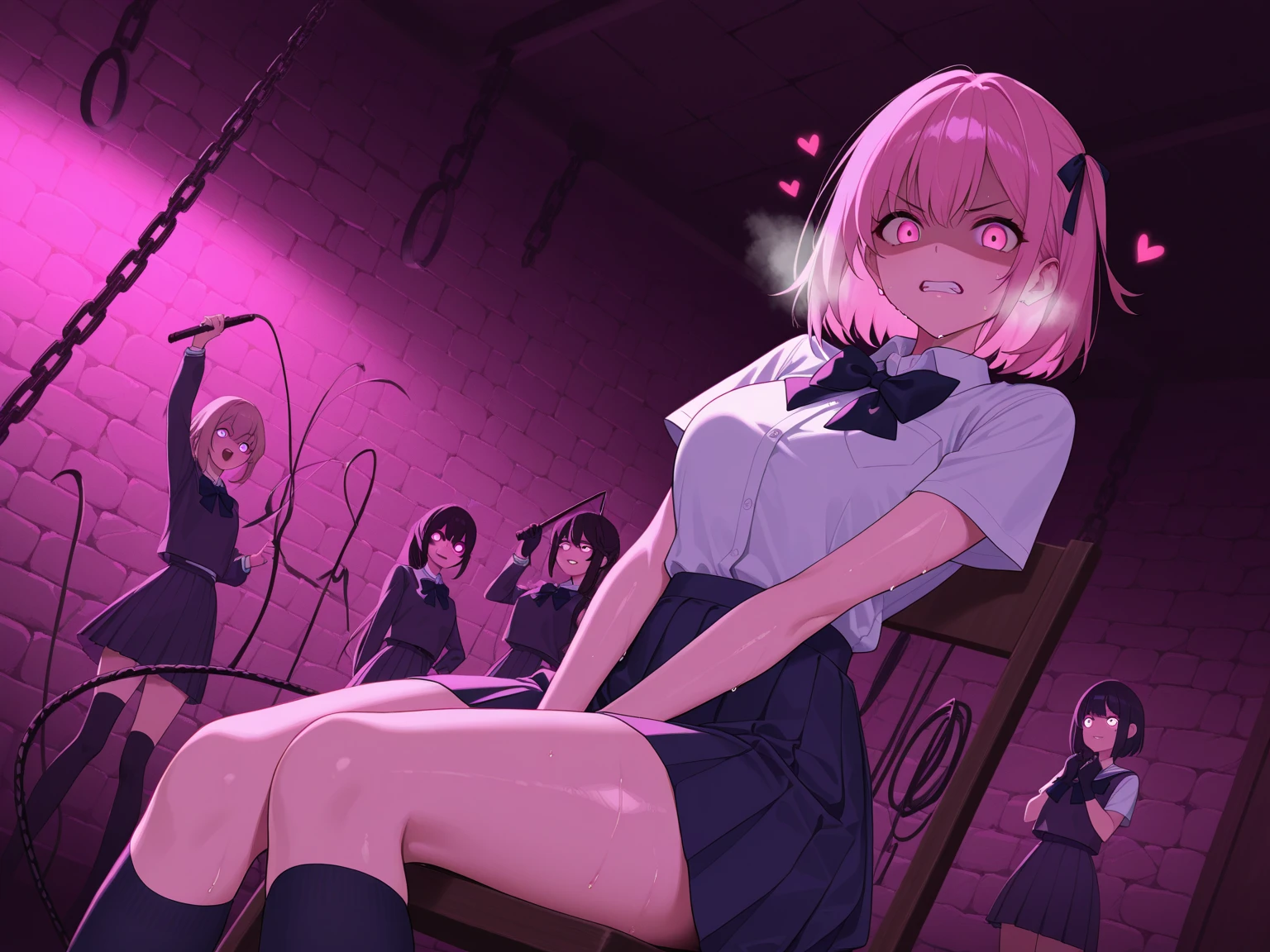 (((((Best Quality, 8K, 32K, masterpiece, 1.2)))),{{solo}},((nsfw:1.5)),{{{Character reference: ToLove Ru's Momo:1.2}}},((bob hair style)),((perfect beautiful face:1.2)), public toilet in train, sitting on toilet seat, bdsm, rope, ((bound for legs, bound for arms:1.2)), vivid pussy, high quality of vagina, spread legs, ((inserted penis into pussy, vaginal hole:1.2)), leaking cum from pussy, blindfold, ((a lot of public hairs:1.2)), opened mouth, embarrassed, blush,