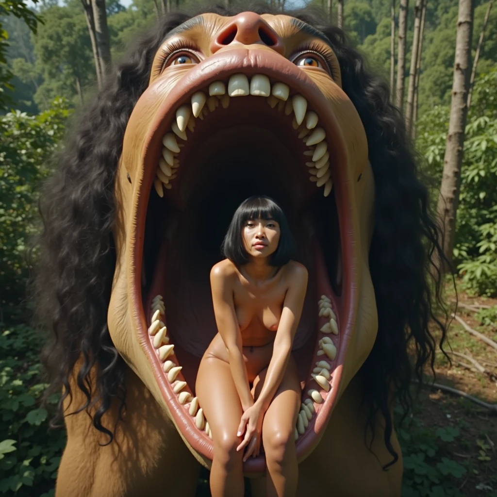 Woman being attacked by a monster