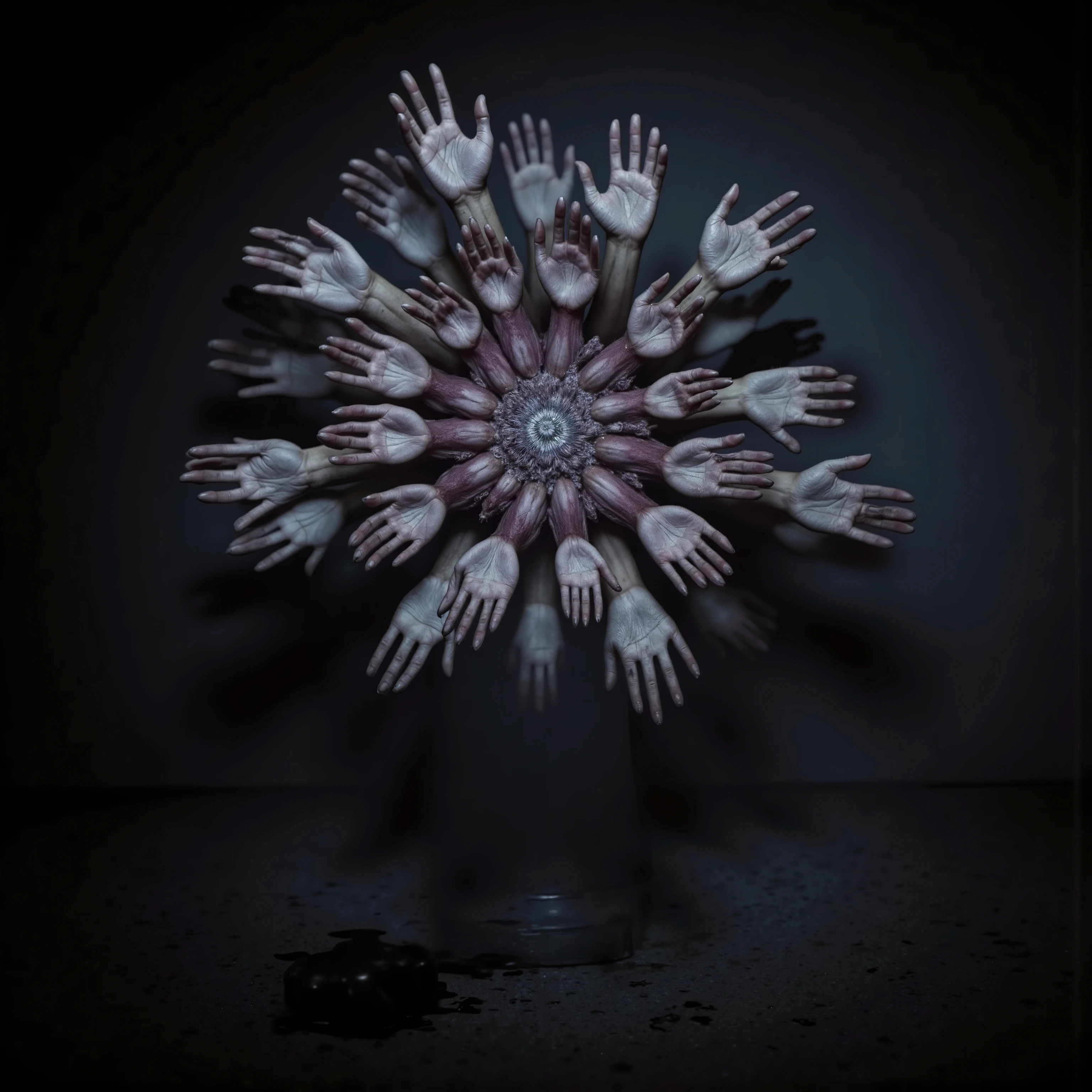 a chirophobia nightmare, a flower of thousands of fingers held in thousands of hands