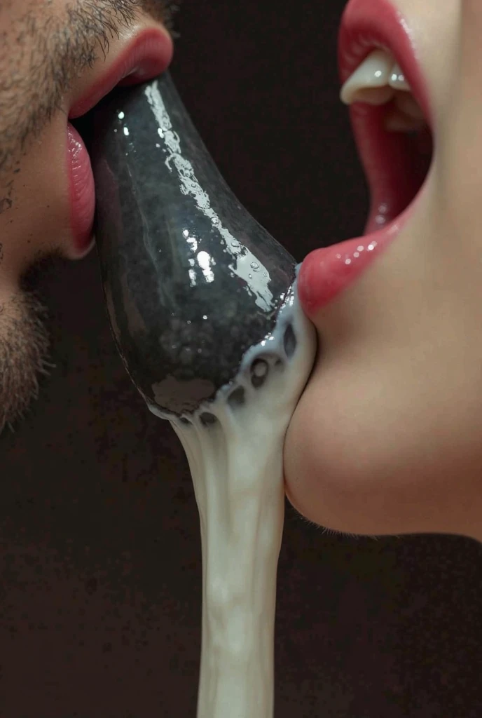 a dominatrix woman with a huge strap-on dildo is pounding the anal of a man, excessivel fucked make anus, BDSM, realistic, pornographic illustration,