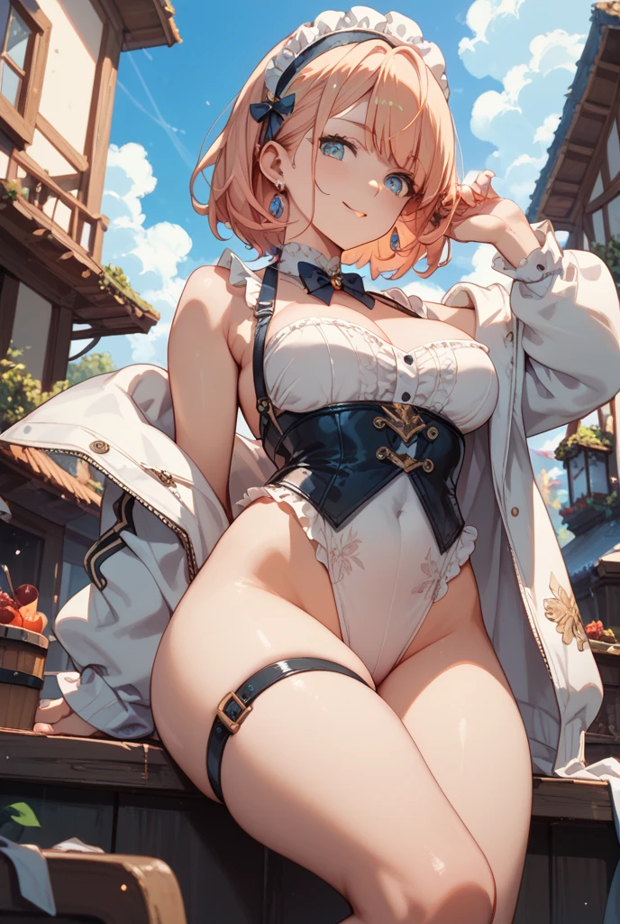 masterpiece, best quality,extremely detailed CG unity 8k wallpaper,
1girl,okita souji \(fate\),
smile,open_mouth,jumping,middle_,navel,thighs,happy,gold_eyes,apart_thighs,apart_knees,rising_knee,,covered_pussy,dousbeast,(dangerousbeast:1.5),perfect_hands,single_up_hair,jacket,thigh-highs,wolf_ears,