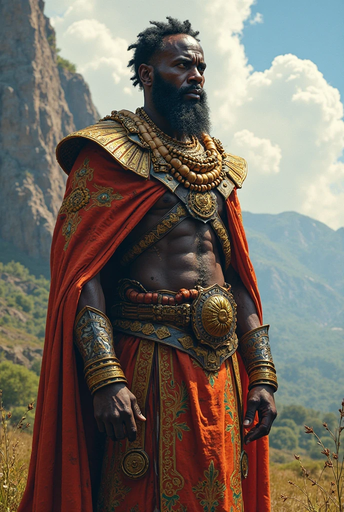 (Bonito Disney Prince cabelo preto escuro, olhos azuis, sobrancelhas marcantes e rosto de cimento, pele de azeitona branca, pele bronzeada ao sol. semideus grego warriora1.2), roupa de guerreiro romano couro preto e azul, hiperdetalhado, ultra afiado, 8k, (insanamente detalhado:1.5), fotografia de corpo inteiro, 20 megapixels, Canon EOS R3, pele detalhada, semideus grego