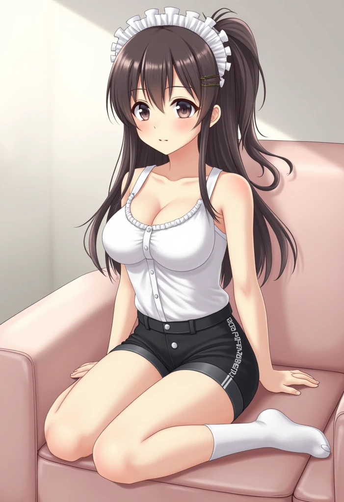 (Masterpiece, highest quality, high resolution, realistic photos, realistic looking skin:1.1),
(Woman shows her panties to us as she stands, sits, and crouches in the living room of her apartment: 1.8),
(She looks happy and smiling: 1.5),
(She is wearing a sleeveless turtleneck knit in all black: 1.8),
(She is wearing a white pleated miniskirt:1.8),
(She is wearing white loose socks:1.8),
(Her panties are white with a pattern: 1.5),
(She has long brown hair: 1.5),
(She is 20 years old: 1.5),
(She is a model, so she is quite beautiful:1.5),
(She has D-cup breasts: 1.5),
(She has beautiful legs: 1.5),
(The place is the living room of a luxury apartment: 1.5),
1 Japanese girl, solo, full bodied esbian, beautiful eyes, shining eyes, shining thighs, NSFW