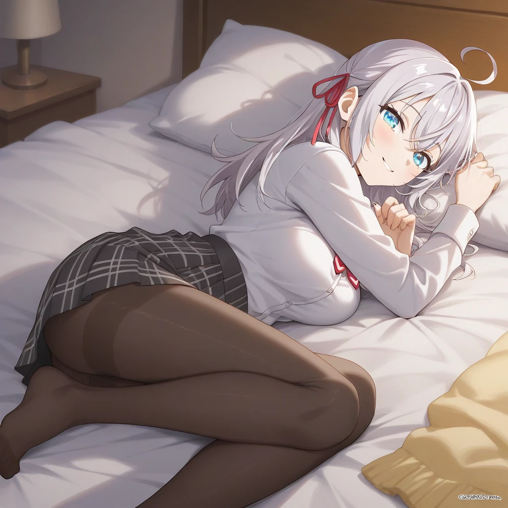 Stained panties ,blouse、ilver Hair、Human Girl、Small breasts、Are sleeping、Transparent nipples