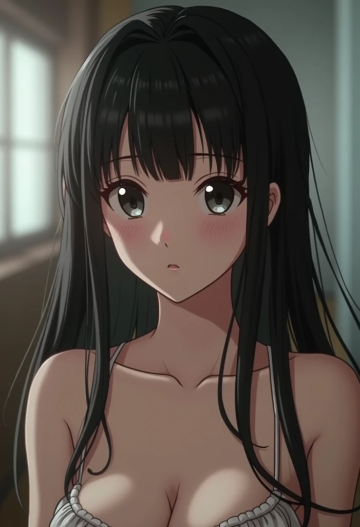 (A superb exquisite Kousaka Reina), (Kousaka Reina:1.5),
(photo realistic:1.4), (hyper realistic:1.4), (realistic:1.3),
(smoother lighting:1.05), (increase cinematic lighting quality:0.9), 32K,
1girl,16yo girl, realistic lighting, light on face, ray trace, (brightening light:1.2), (Increase quality:1.4),
(best quality real texture skin:1.4), finely detailed eyes, finely detailed face, finely quality eyes,
(tired and sleepy and satisfied:0.0), ((face closeup)),
(large chest), (Perfect Body Proportions), (slender Body Proportions), 
(bedroom), super sexy pose, super sexy nude model, mekosuji, cute nipple,
(Increase body line mood:1.1), (Increase skin texture beauty:1.1),