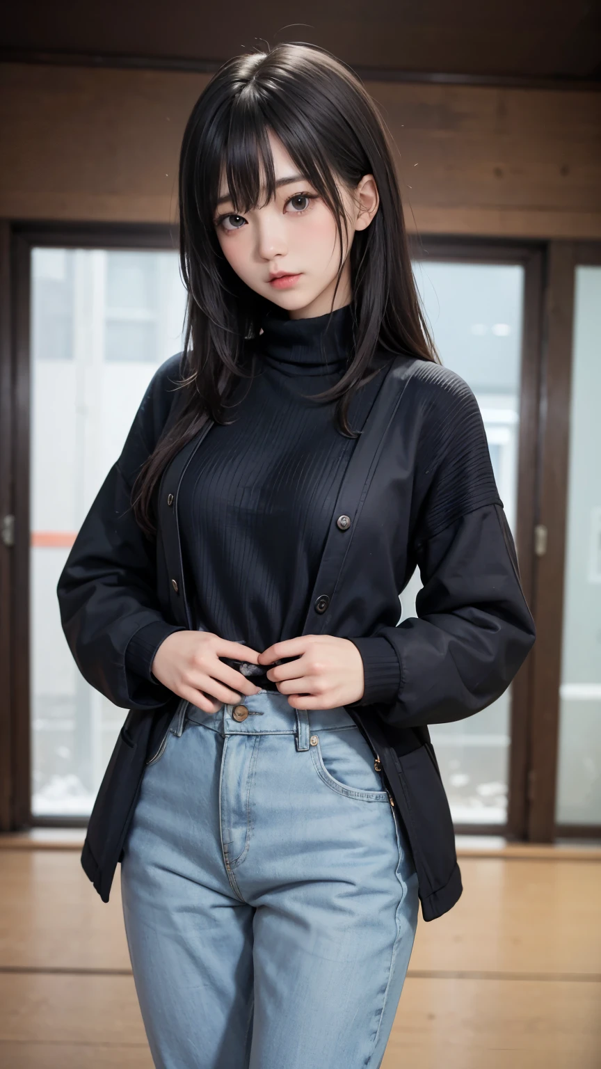 (最高qualityのディテール)、Realistic、8K Ultra HD、High resolution、(One Girl:1.2),(Glasses、Fatal Beauty,Attractive beauty) ,(A supple and powerful physique),(Sensual charm),(Mysterious charm:1.1),(Big Breasts、Captivating silhouette),The 超detailedな、高qualityのテクスチャ、複雑なdetailed、detailed、非常にdetailedなCG、高qualityの影、detailed 美しく繊細な顔、detailed 美しく繊細な目、Written boundary depth、Ray Tracing、20th Generation、Cute K-Pop Girls、(The Face of Ulzan in Korea)、Thin face、(Urzan-6500-v1.1:0.6)、PurerosFace_v1、Glowing Eyes、Perfect body、 Viewer Display、(最高qualityのディテール:1.2)、Realistic、8K Ultra HD、High resolution、Woman close up， realistic girl rendering, 8k artistic german bokeh, Enchanting girl, Real Girls, Gurwitz, Gurwitz-style artwork, Girl Roleplay, Realistic 3D style, cgstation Popular Topics,, 8K Portrait Rendering,（truth，truth：1.4），(Sparkling eyes girl:1.2)、Best image quality, 最高quality, Realistic, 超detailedな, Realistic, 4K 8K Ultra HD Full Color RAW Photos, Fujifilm(Medium format), Hasselblad, Carl Zeiss, Incredible dynamic range photography(utility_art：Smooth-768:1.1),High resolution, High pixel count, 明確なdetailed, Clear images, Natural color reproduction, Noise Reduction, High fidelity, quality, Software Improvements, Upscaling, Optimized Algorithms, Professional-level retouching,

1. Oversized coat:

The coat is、Choose an oversized design that covers from shoulders to knees.。Color is classic navy or black、or warm khaki or beige, wait.、Choose colors that match the season。
2. Knitted sweater or turtleneck:

To protect yourself from the cold、Knitted sweater or turtleneckを選択してください。Match the texture and color of the knit to the coat.。
3. Wide leg pants:

For pants, Choose a wide-leg design、Combines ease of movement and style。Denim in dark tones or black trousers will look good.。
4. Knee-high boots:

What is included in an oversized coat、足首からふくらはぎまでカバーするKnee-high bootsとの組み合わせ。Boots are black or dark brown and chic.、Gives a stylish impression。
5. accessories:

シンプルなゴールドまたはシルバーのaccessoriesを選択してください、Add elegance to your outfit。for example、Long necklaces and large earrings are recommended.。
6. Handbags:

Handbags、Choose a color that matches the tone of your outfit.。Shoulder bags and tote bags are convenient and stylish。
7. Compensateと髪型:

Compensate, Choose natural colors that flatter your skin。Wavy Hair、By creating loose curls、Appeal to softness。