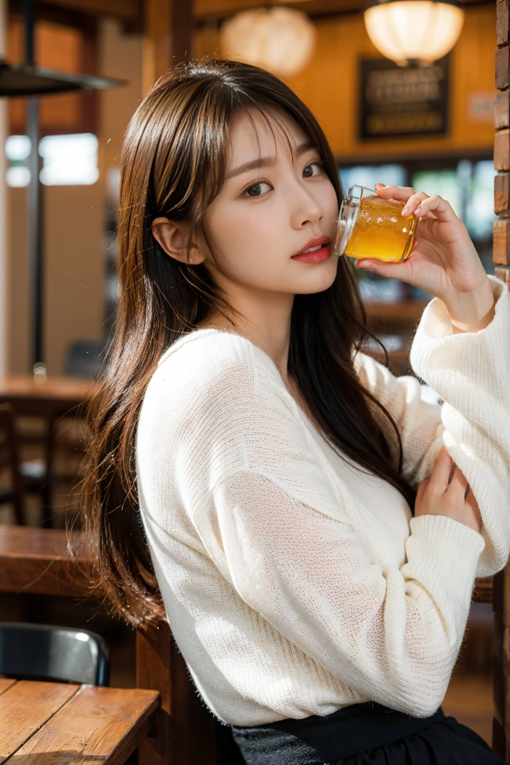 Alcohol in the mouth、Woman spitting alcohol、Beauty、seiza