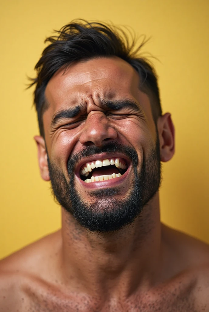 Man with an expression of excitement with his mouth open