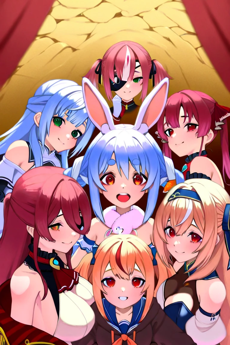 ((masterpiece、Highest quality、anime))、casino、Beautiful night view、(More than 3 naked girls、、smile、fun、Mr.々Hair style)、(((Full nudity、Pussy、The characters are unique)))、(Glowing Skin、A pair of rabbit ears:1.3、Ribbon Hairband、Fishnet tights、A bow tie、Bunny Girls 3 or more)、roulette、Slot Machines、Cocktail、Champagne bottle、((The characters are unique、Mr.々Hair style))、Laughter