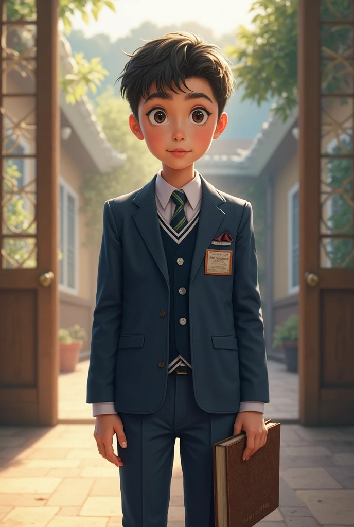student wearing a uniform that says cegaf