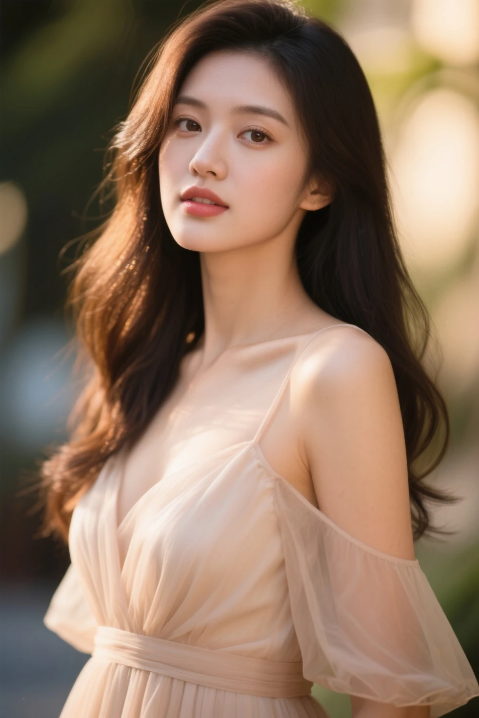 Araffe woman, beautiful, long hair,black eyes,abdominal muscles, ผู้หญิงlong hairชาวเอเชียตะวันออกเฉียงใต้ที่มีใบหน้ากลม, ,ponytail, long hairลอยปลิวขึ้น, Large chest measures 38 inches., Warm light, morning sun, long hair,black eyes,abdominal muscles, The body is beautiful and strong., rounded chest, (digital painting, HDR, high contrast), 3-D, 8K, 45,000,000 pixcls,Asian girl, Gorgeous Chinese model, Japanese model, beautiful asian woman, Japanese goddess, Very beautiful girl., beautiful young woman, In the water up to her shoulders, very beautiful woman, Attractive and beautiful, sexy girl, Asian girl, beautiful female model, jaw-dropping beauty, Attractive face and body