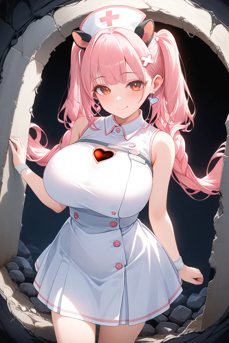 2 22-year-old girls, Pink Hair, Long double ponytail, Pink shirt, Fluffy collar, White fluffy skirt, White ribbon on hair, Lots of hair accessories, Lolita,(Pregnant,Huge breasts:1.8)