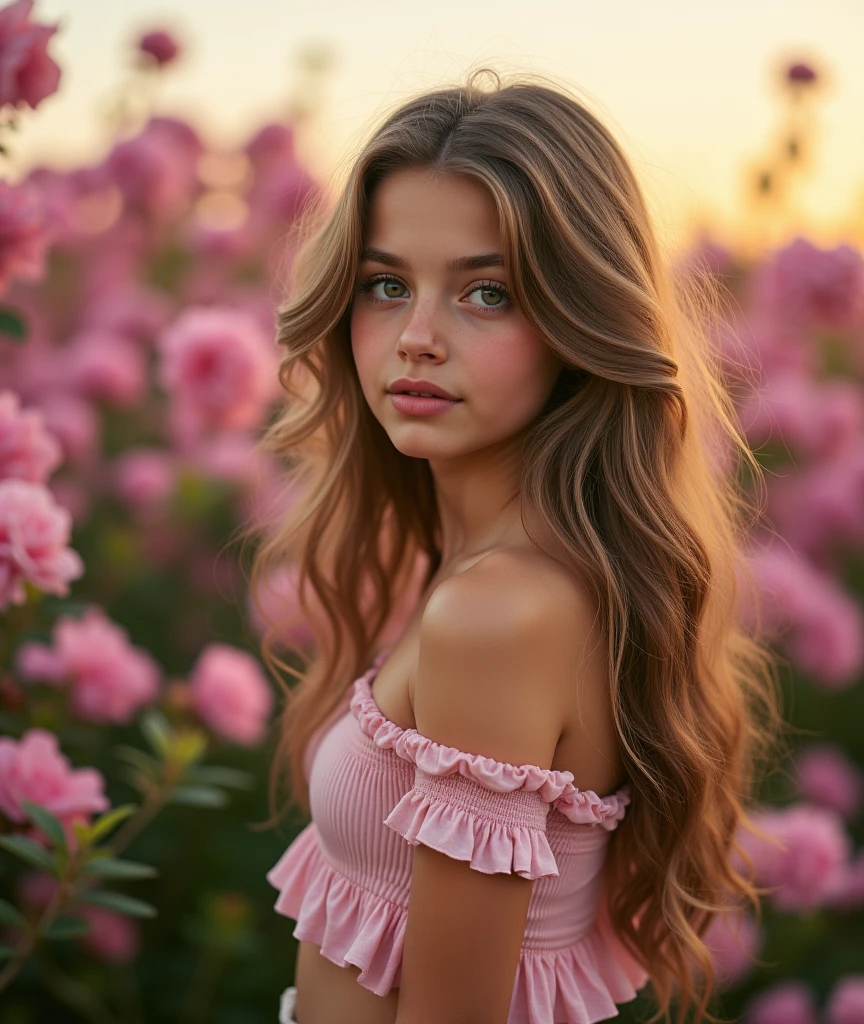 a stream of wind, storm, ruffles the hair of a beautiful girl, beautiful
female model with soft lush curly warm brown long hair, woman with
flowers in her hair posing for a picture, flower storm
portrait, woman in flowers, flowers on hair, flower goddess,
beautiful portrait photo, girl in flowers, roses in her hair, flower in hair,
photo of a beautiful woman, award winning, extremely, high detail digital RAW color photo, beauty portrait, 8k uhd, dslr, soft lighting, high quality, film grain, Fujifilm XT3