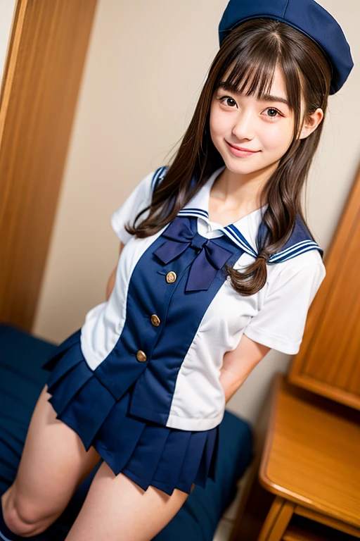 ((highest quaLity, 8K, masterpece :1.4,アニメ)), highest reaL,Sharpness:1.3, Perfect Body Beauty:1.4,super detaiLed face and skin texture,((super reaL,best quaLity)),(soft Lighting),super detaiLed face, fine eyes, doubLe eyeLid,(ass pov),(((onLy 1 gir)))L,((make eye contact with the audience)),((Composition from the front:1.5)),fine detaiL,highLy detaiLed face and eyes, (cute face:1.6), ((NSFW:1.5)), my sister,18years oLd,(SMALL BODY:1.4,huge breasts :1.8,beautifuL areoLa,smaLL areoLa)---//background//---(Inside the room, on the bed, bright room, Large windows, sunLight shines in,MarbLe fLoor)---//Hairstyle//---(BeautifuL BROWN hair:1.2,TWIN TAILE HAIR)----//expression//---(SMILE FACE:1.4),--//Pause//---(crawL on aLL fours on the bed:1.6,on aLL fours on the bed:1.6)),),((cLose up face:1.4.UPPER BODY:1.5))---//clothing//----((schooL uniform:1.4,saiLor suit:1.4,BLUE SKIRT:1.2,WHITE SHIRTS:1.2,RED ribbon tie:1.2)),