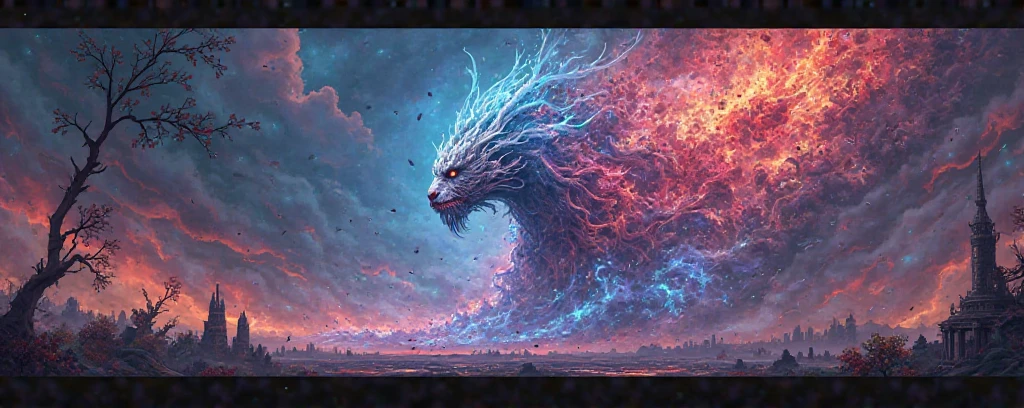 hyper realistic, fantasy, mythical grey wind tornado elemental creature looking like cloud, floating in the air