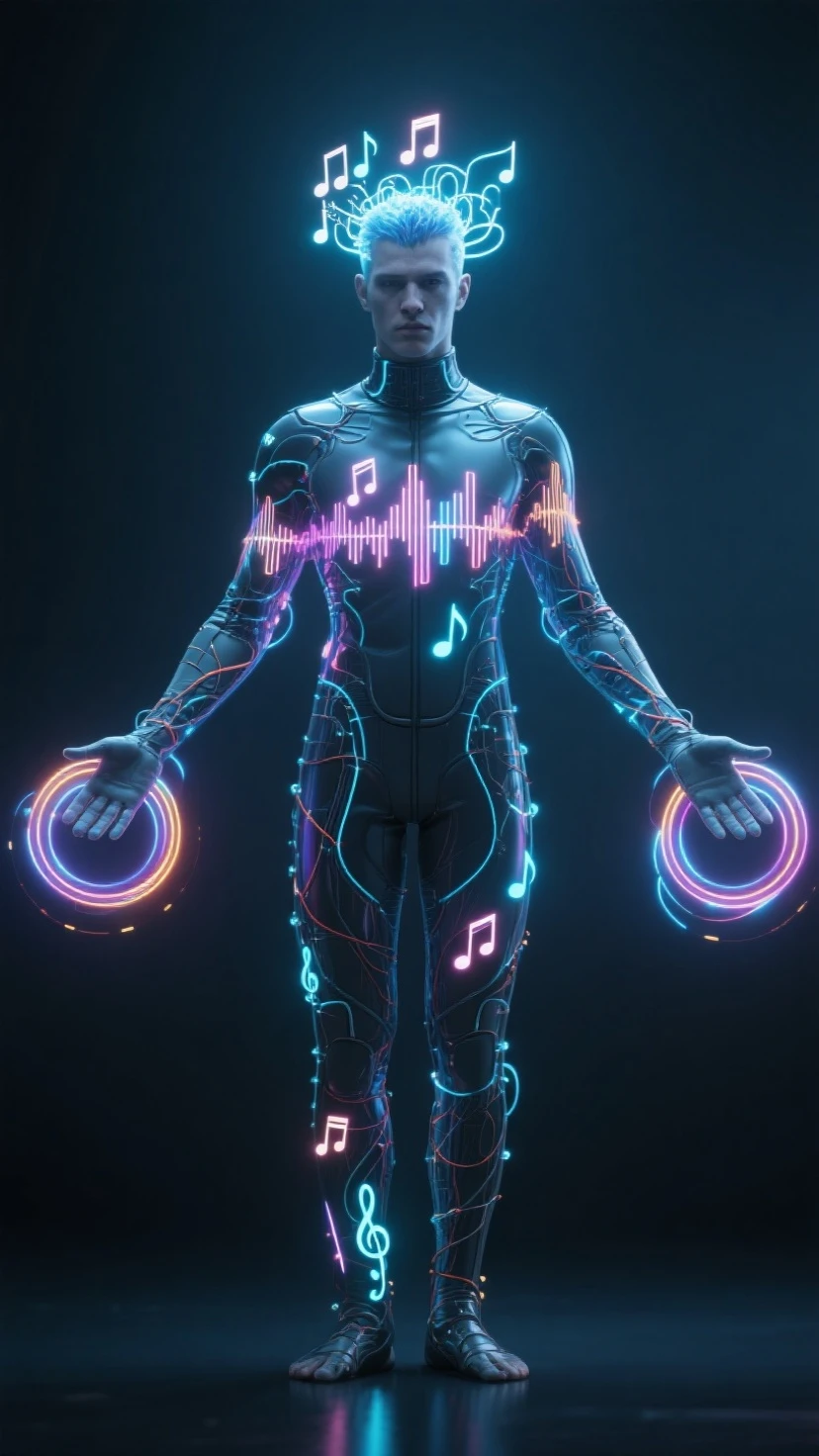 man with powers based on musical notes