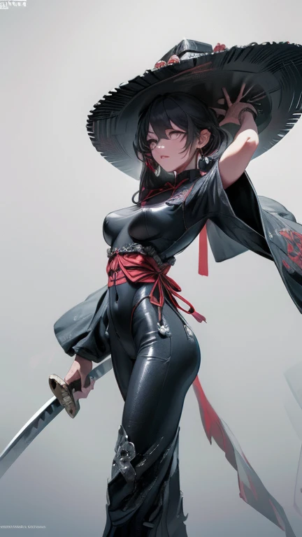 Mulher anime em uma roupa preta segurando uma katana , Arte no estilo de Guweiz, Guweiz, badass anime 8 k, por Yang J, Obra-prima de Guweiz, Guweiz em ArtStation Pixiv, samurai cyberpunk muito bonito, Ross Tran 8 K, Alena Aenami e Artgerm