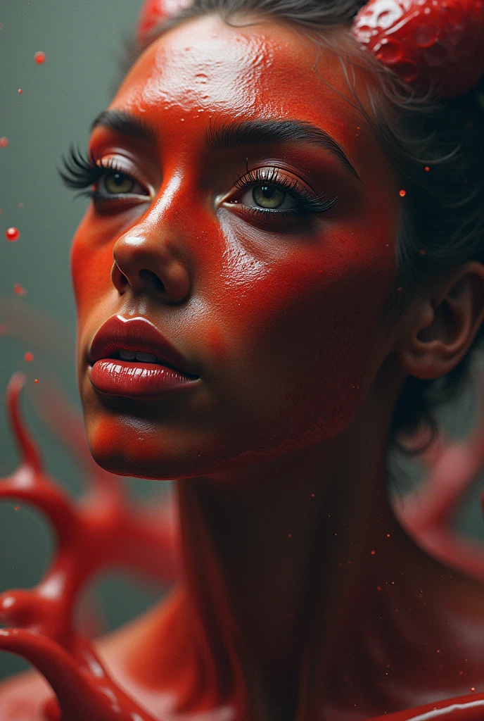 highly detailed full body portrait, erotic pose, beautiful succubus, wearing a metallic dripping liquid bodysuit, silver fluid bodysuit, red fluid bodysuit, vfx film, flowing liquids, fluidic dynamics, 3 d fluid simulation render, octane redshift, schlieren flow visualisation, swirling liquids, red and silver color palette 8k, abstract liquid, fluid simulation, ultra detailed, (masterpiece), (best quality), (detailed lighting) (anatomically correct), (hyper-intricate-fine-detailed), (beautiful-face-detailed), (beautiful-eyes-detailed), (high res), (accuracy), 8k, (raytraced), UHD