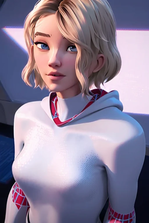realistic, Realism, Gwen Stacy, small breast, sexy, nude, no costume, only towel on shoulder, nipples, topless, photorealistic, high contrast, (photorealistic:1.4), (ideal female figure), 8k high definition, detailed, realistic, (Best quality, main part:1.2), photon mapping, radio side, physically based rendering, Best quality, very detailed, 1 girl, bathroom, upper body