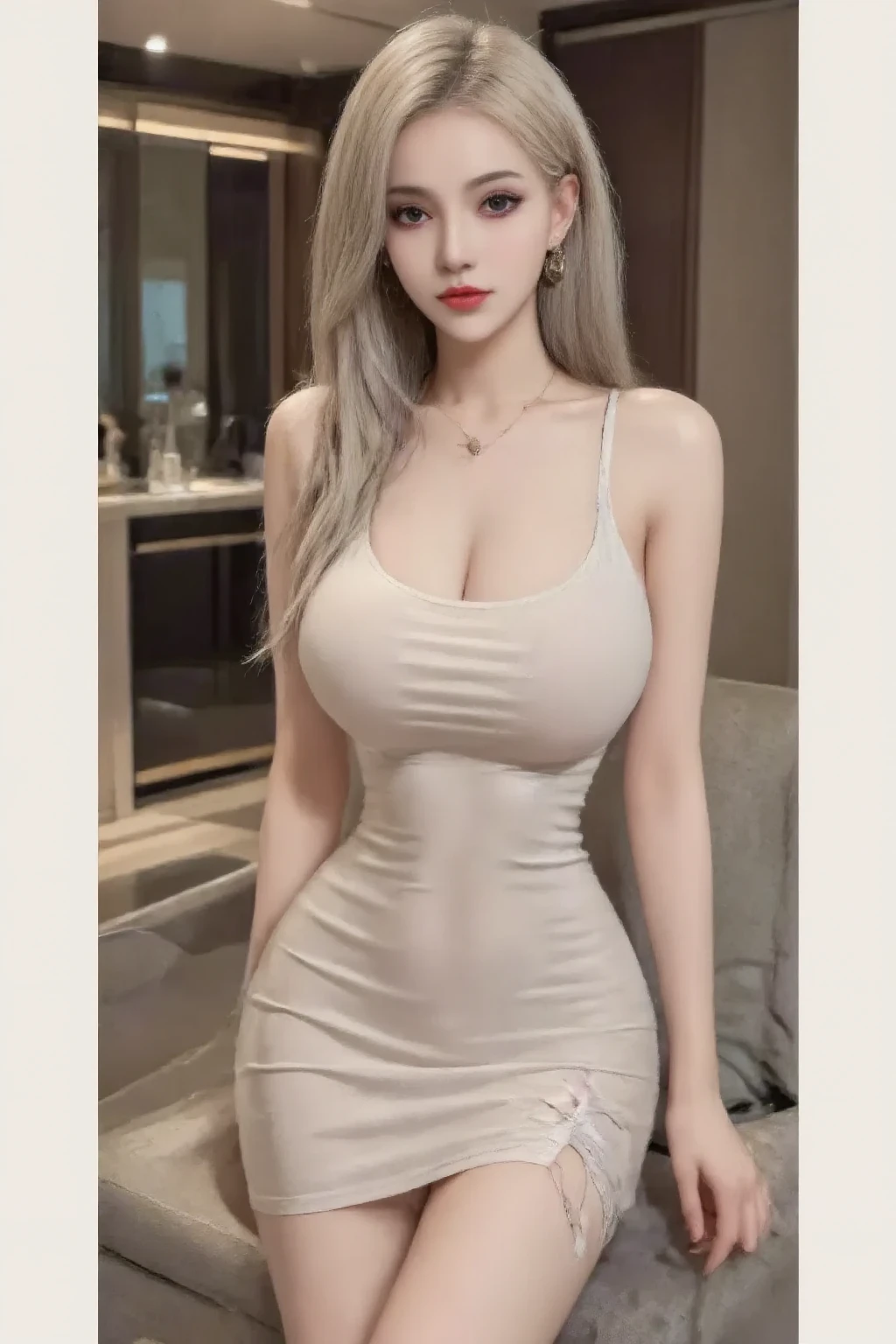 Beautiful woman with perfect body:1.4,Layered Hairstyle,Prominent cleavage:1.5,Highly detailed face and skin textures,Double eyelids,Skin Whitening,Long hair,Whitened long legs,cheongsam,swim