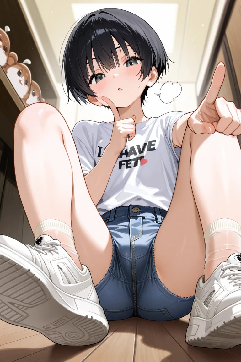 setting: best quality, high resolution, realistic, nsfw,
main person: ((futanari)),
main person is Aya,
Aya's face: aroused, looking away,
Aya's cloth: ((T-shirt)), ((skirt lift)),
Aya's pose: spread Aya's leg,
option: ((cum from Aya's penis))