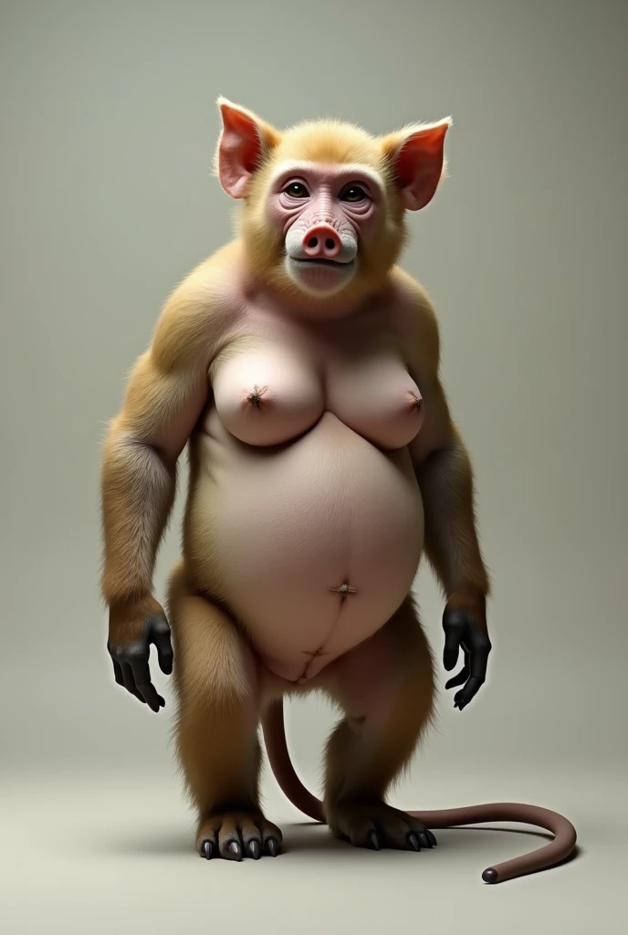 hairy woman like a monkey