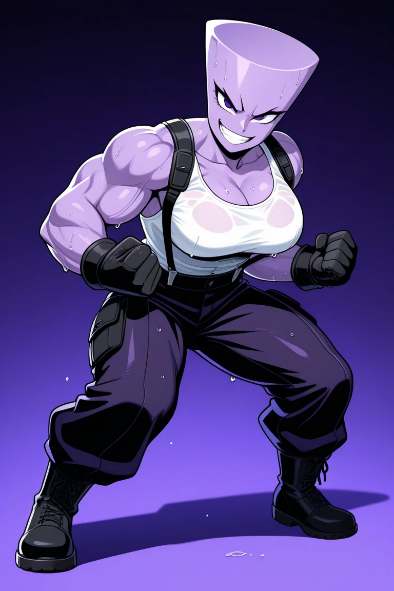 cgi, realism, big muscle, male, beerus, solo, fur, (transparent tshirt:1.2), clothed, bottomwear, sweat, (steam:1.1), gym, big bulge, body hair, <lora:BeerusFRL22nO:0.8>