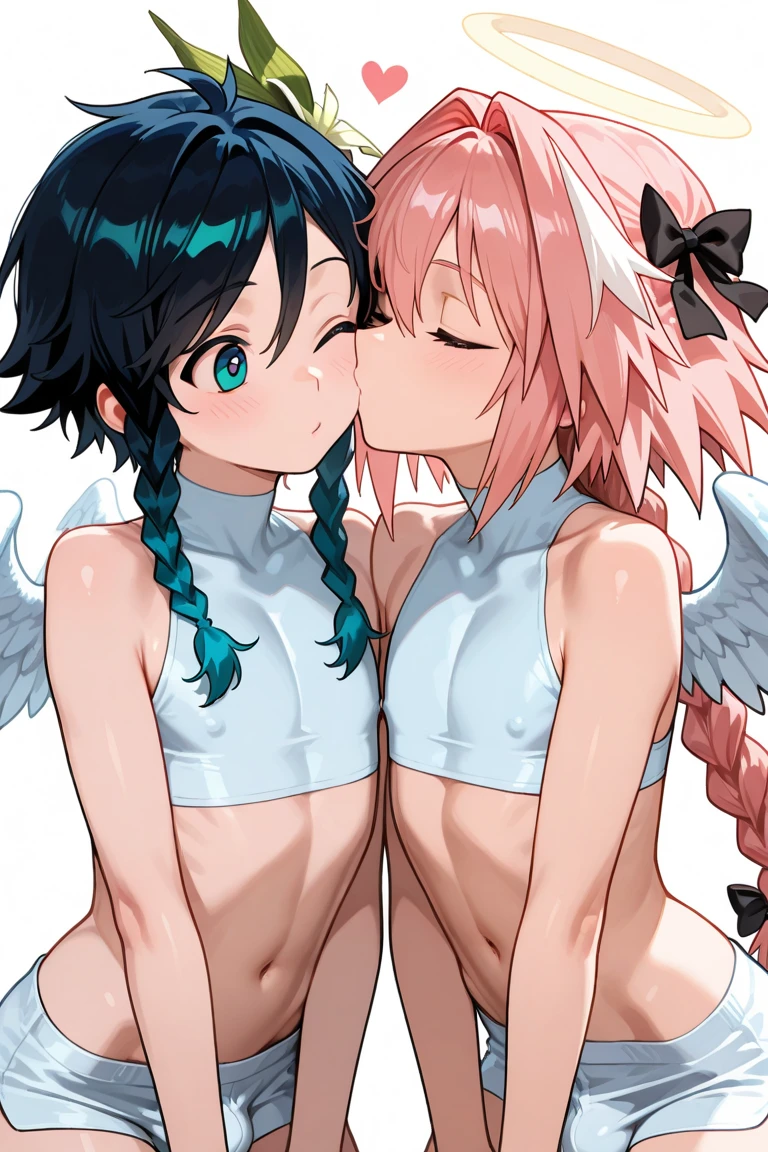 Two Girl、Bunny Suit、Clothes falling apart、tits、Nipples、Deep Kiss、Embrace、custom shop