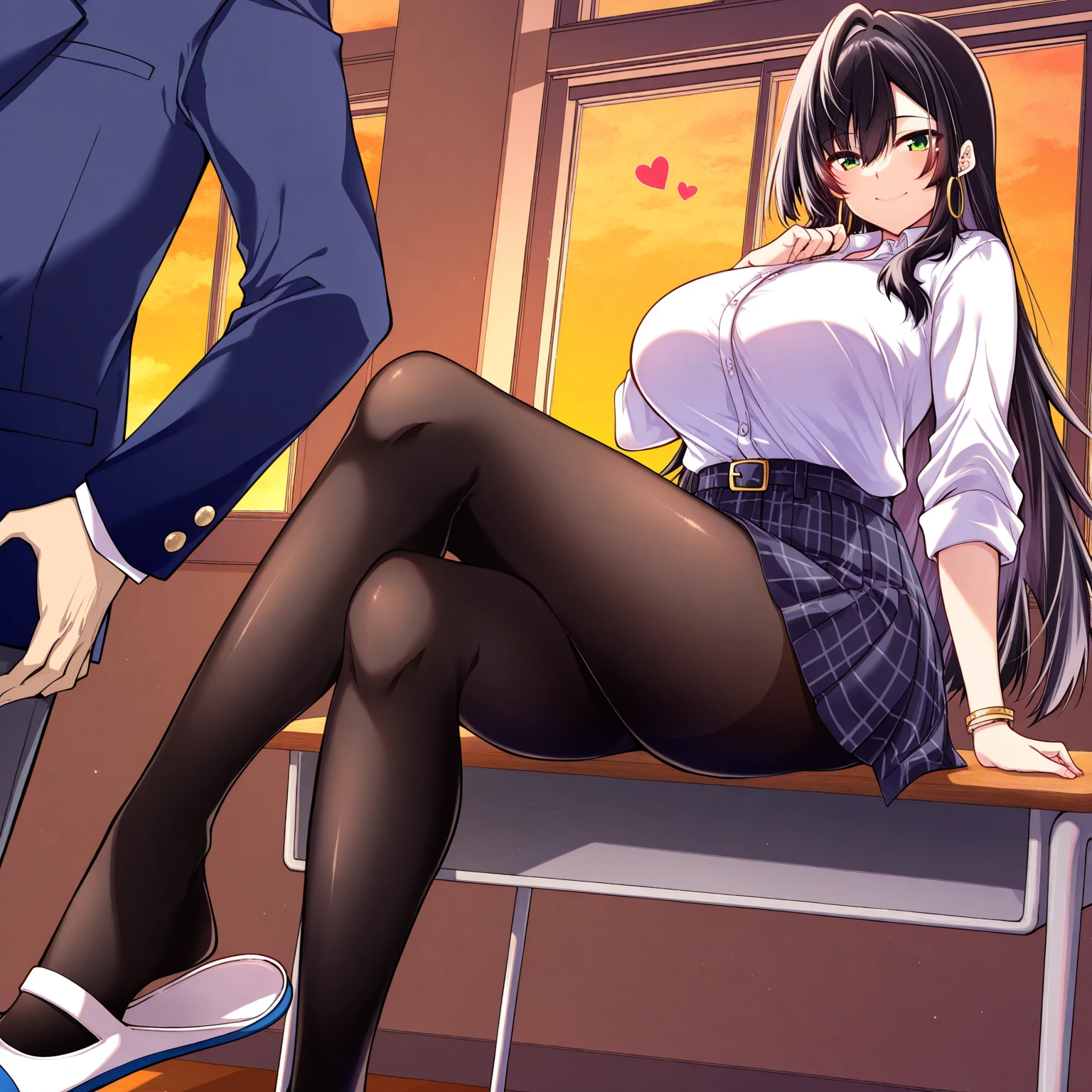 masterpiece, best quality, (one boy and one girl are having sex:1.3), home, on bed, (anal sex:1.3), high school student, (plump:1.2), short height, medium length hair, (ahoge:1.0), (brown hair:1.2), brown eyes, hairs between eyes, collared shirt, blazer, pleated skirt, , bow, black thighhighs, (saliva:1.4), (pussy juice:1.5), (sweat:1.2),
