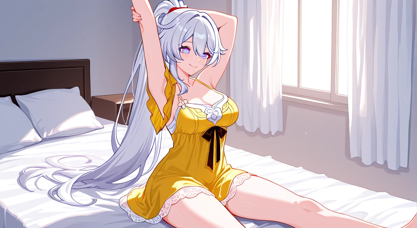 (extremely detailed CG unity 8k wallpaper), (masterpiece), (best quality), (ultra-detailed), (best illustration), (best shadow), (absurdres), 
BREAK
girl, sweat, steam, medium breast, nsfw, looking at viewer, light smile, 
