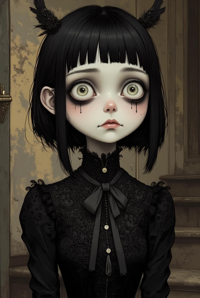 scary tim burton style doodle